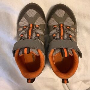 Merrell Kids Gray and Orange Ankle Hiking Shoes SZ 9W EUC